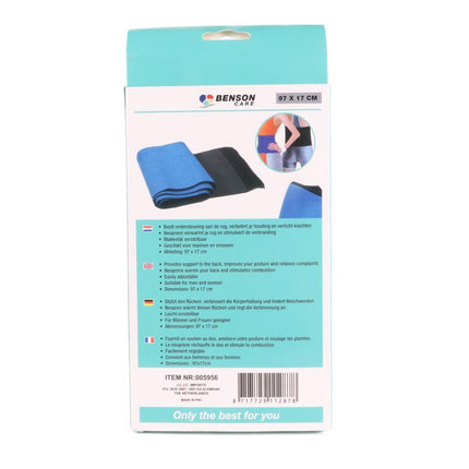 Benson Universele Rugsteun – Verstelbaar – Neopreen – 97 x 17 cm