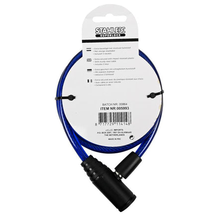 Stahlex Looplock Kabelslot - 8 x 650 mm - Mix Kleuren - 2 Sleutels