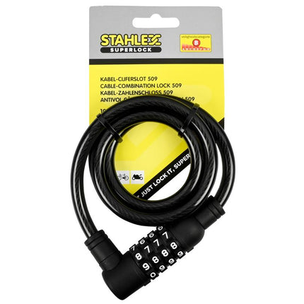 Stahlex Boltsafe Cijferslot - 10 x 1000 mm - Gehard Staal - Zwart