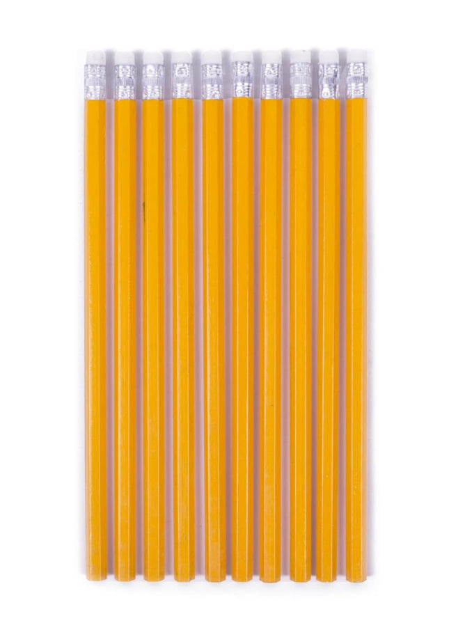 Benson Grijze Potloden met Gum - 10 Stuks - HB - 19 cm