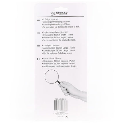 Benson 2-Delige Vergrootglas Set - Loep 60 mm en 90 mm