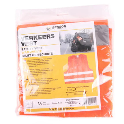 Benson Veiligheidsvest - Oranje - Maat M tot XXL - EN471 / ISO 20471