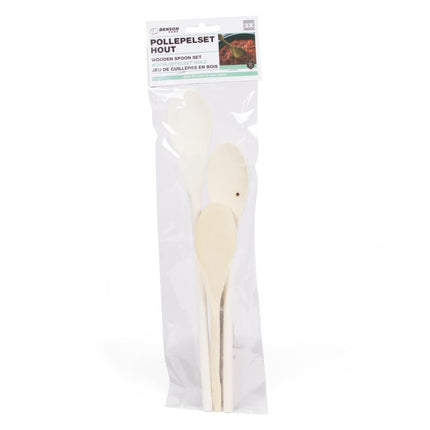 Benson Houten Pollepel Set - 3-delig - 20, 25 en 30 cm - Duurzaam Hout