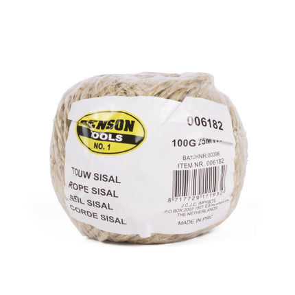 Benson Sisal Touw - 25 Meter - 100 Gram - Natuurlijk en Sterk