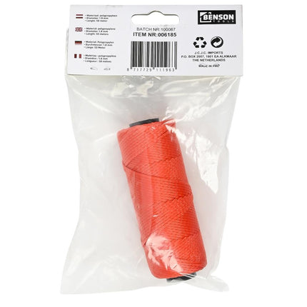 Benson Bouwlijn Oranje 1.8 mm x 50 Meter - Hoogwaardig Nylon