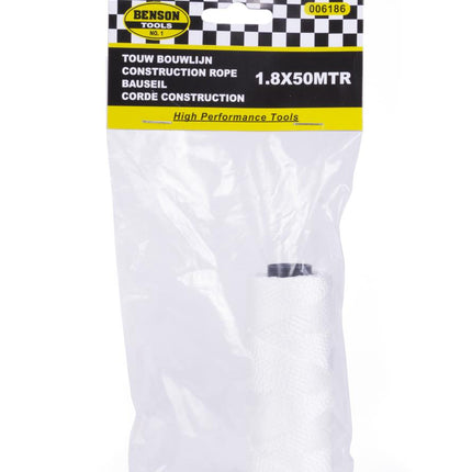 Benson Bouwlijn Wit 1.8 mm x 50 Meter - Hoogwaardig Metselkoord