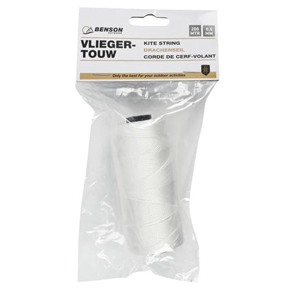 Benson Vliegertouw & Metselkoord 0.5 mm x 200 Meter - Wit - Polyamide