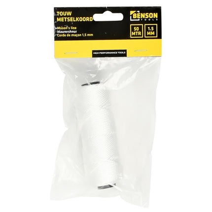 Benson Metselkoord 1.5 mm x 50 Meter - Wit - Polypropyleen