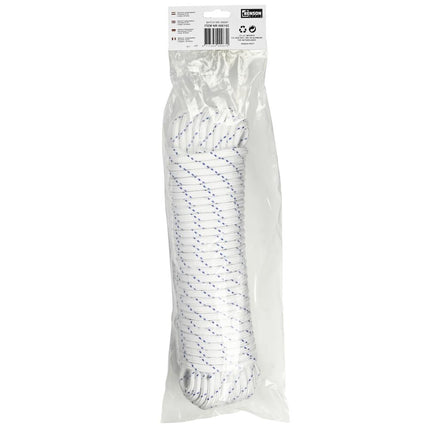 Benson Polypropyleen Touw Wit/Blauw 8 mm x 30 Meter - Sterk en Weerbestendig