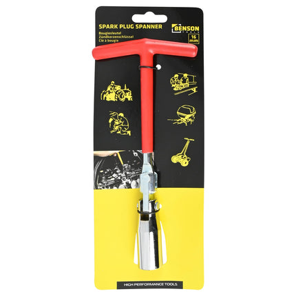 Benson Bougiesleutel - T-Model - 16 mm - Verchroomd met PVC-greep