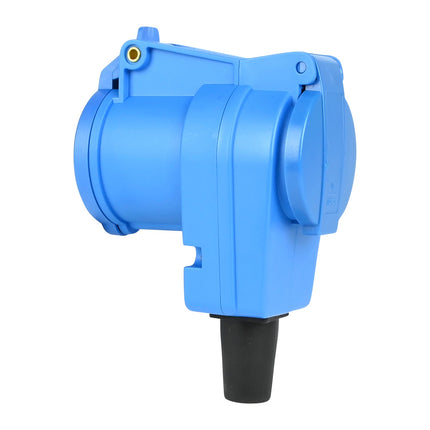 Benson CEE Haakse Contrastekker met Schuko Stopcontact – IP54 – Blauw