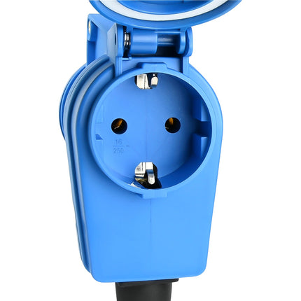 Benson CEE Haakse Contrastekker met Schuko Stopcontact – IP54 – Blauw