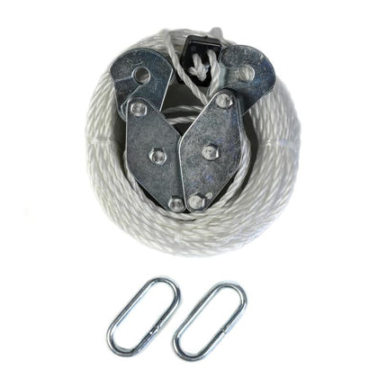 Benson Handtakel – Katrolset 180 kg – 3 Meter Hefhoogte – 20 Meter Touw