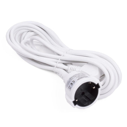 Benson Verlengsnoer – 1-voudig – Randaarde – 5 meter – Wit
