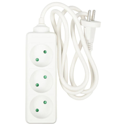 Benson Stekkerdoos – 3-voudig – 1,5 meter – Geaard – Wit