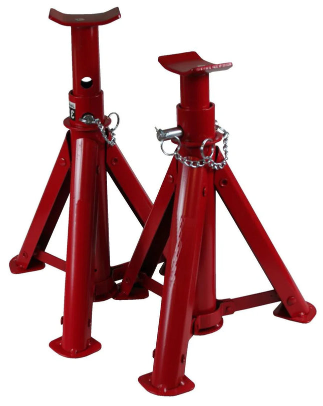 Benson Inklapbare Assteunen Set – 3 Ton – 2-delig – Stabiele Driepoot – Rood