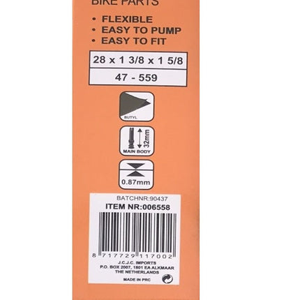 Benson Binnenband 28" - Butyl - 37-622 (28 x 1 5/8 x 1 3/8) - Dunlop Ventiel