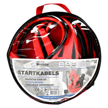 Benson Startkabels – 400 Ampère – 2.5 Meter – TÜV/GS Gecertificeerd – Inclusief Draagtas