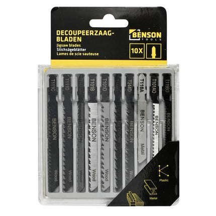 Benson Universele Decoupeerzaagbladen - 10-delig - T-schacht - Hout & Metaal