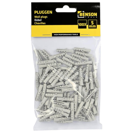 Benson Nylon Pluggen – 5 x 25 mm – 100 stuks – Universeel