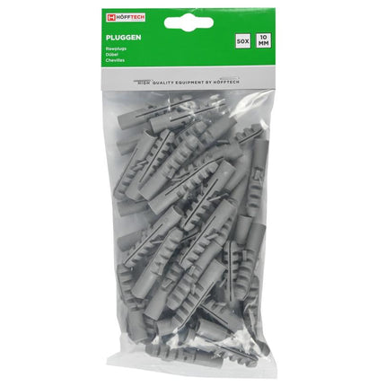 Hofftech Nylon Pluggen – Ø 10 mm – 50 stuks – Voor Zware Bevestigingen