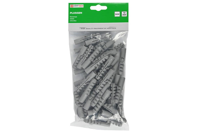 Hofftech Nylon Pluggen – Ø 10 mm – 50 stuks – Voor Zware Bevestigingen