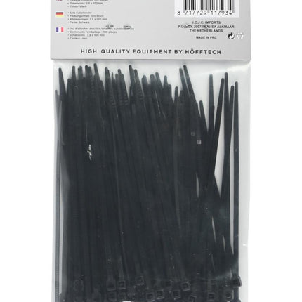 Benson Kabelbinders Zwart 2.5 x 100 mm - 100 Stuks - UV-bestendig