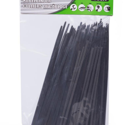Hofftech Kabelbinders Zwart 3.6 x 150 mm - 100 Stuks - UV-bestendig