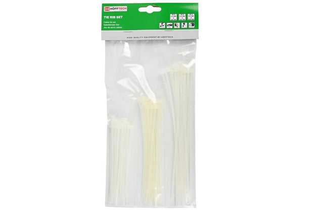 Hofftech Kabelbinderset Wit 75-Delig - Assortiment Set