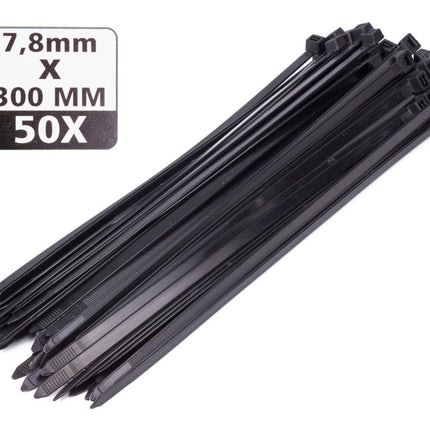 Hofftech Kabelbinders Zwart 7.8 x 300 mm - 50 Stuks - Extra Sterk