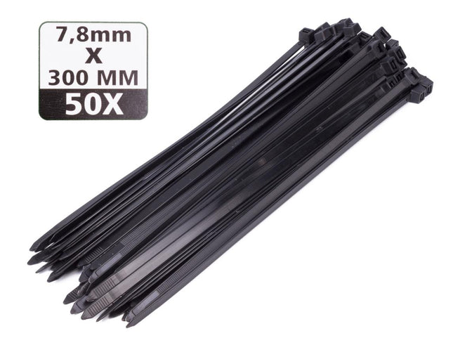 Hofftech Kabelbinders Zwart 7.8 x 300 mm - 50 Stuks - Extra Sterk