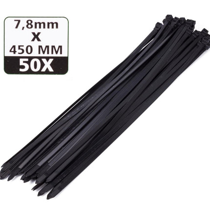 Hofftech Kabelbinders Zwart 7.8 x 450 mm - 50 Stuks - Extra Lang