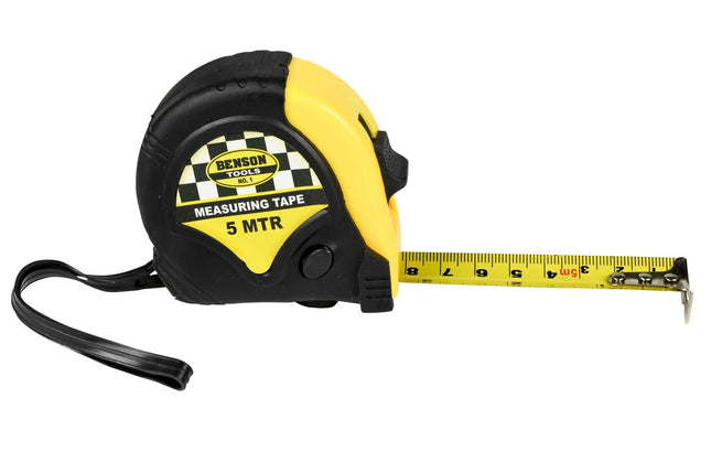 Benson Rolbandmaat – 5 Meter – 19 mm – Rubber – Vergrendelsysteem