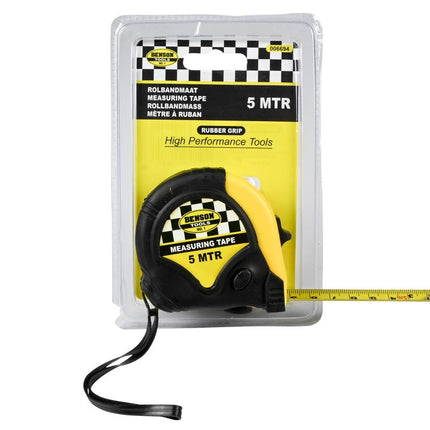 Benson Rolbandmaat – 5 Meter – 19 mm – Rubber – Vergrendelsysteem