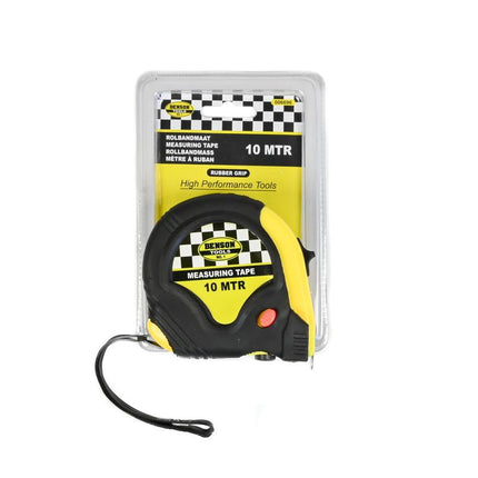 Benson Rolbandmaat Rubber - 10 meter x 25 mm - Met Vergrendeling