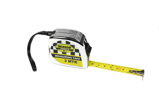 Benson Rolbandmaat 3 meter x 16 mm - Chroom - Slijtvast