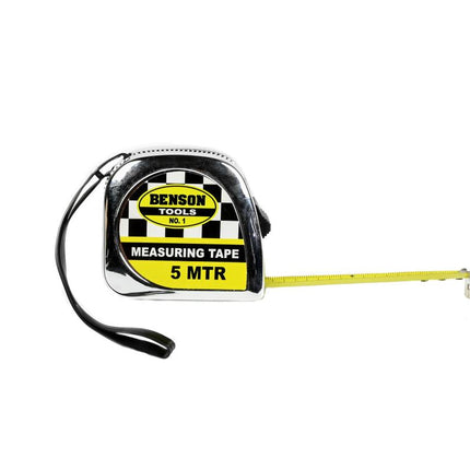 Benson Rolbandmaat 5 meter x 19 mm - Chroom - Slijtvast