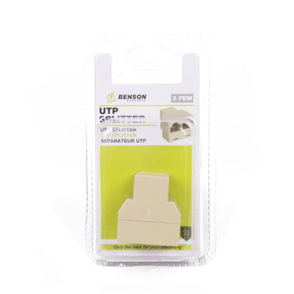 Benson Ethernet en ISDN Splitter - RJ45 - 3-poorts - Ivoor - Lichtgewicht