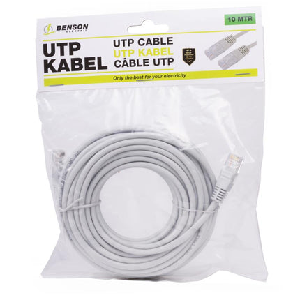 Benson UTP CAT5e Kabel - 10 meter - Grijs - Netwerkkabel - RJ45