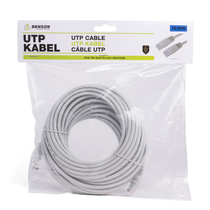 Benson Internetkabel - UTP CAT5e - 15 meter - Grijs - RJ45