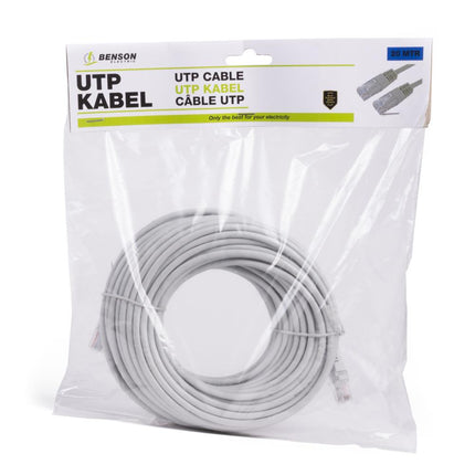 Benson Internetkabel - UTP CAT5e - 20 meter - Grijs - RJ45
