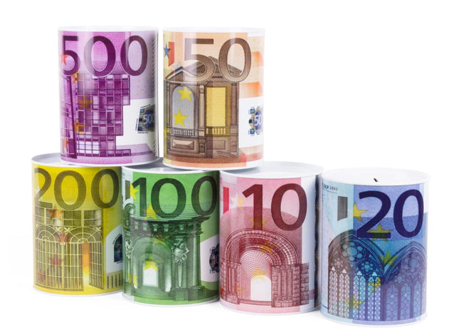 Benson Spaarpot Euro S - Metaal - Ø 7,5 x 11 cm - Eenmalig te Openen