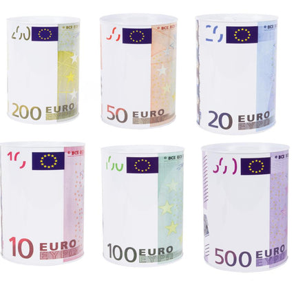 Benson Spaarpot Euro S - Metaal - Ø 7,5 x 11 cm - Eenmalig te Openen