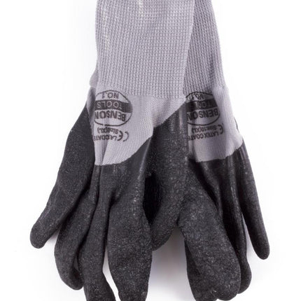 Benson PU Flex Rib Werkhandschoenen - Grijs - Maat 9 (L) - 1 Paar