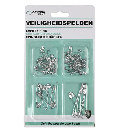 Benson Veiligheidsspelden Set - Diverse Maten - Metaal