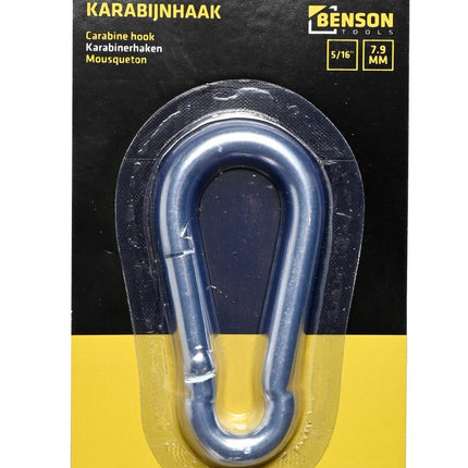 Benson Karabijnhaak – Ø 8 x 80 mm – Verzinkt Staal – Robuust