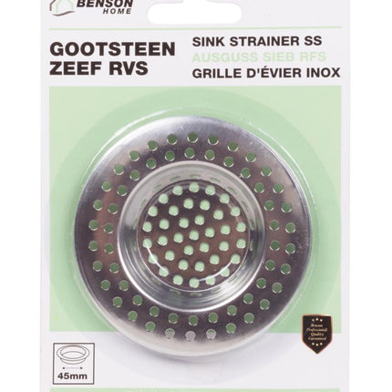 Benson Gootsteenzeef RVS - Ø 45-60 mm - Voorkomt Verstoppingen - Zilver