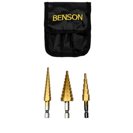 Benson Stappenboorset - 3-delig - HSS Titanium - 3 mm tot 20 mm