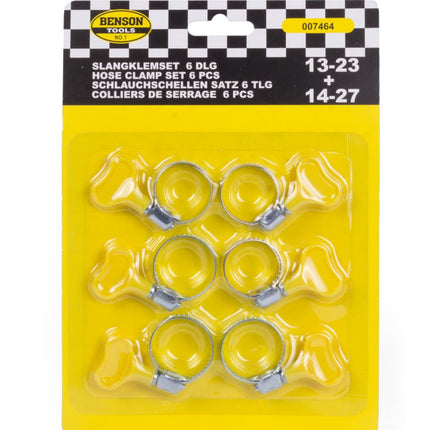 Benson Slangenklemmen Set – 6-delig – Met Vleugels – 13-27 mm