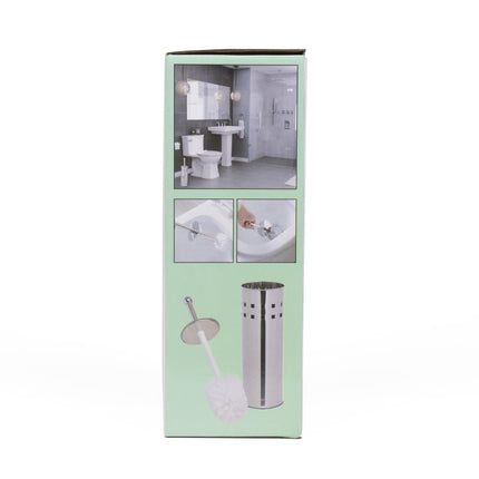 Benson Luxe Toiletborstel Set - RVS - Inclusief Deksel & Lekbak - 38 cm
